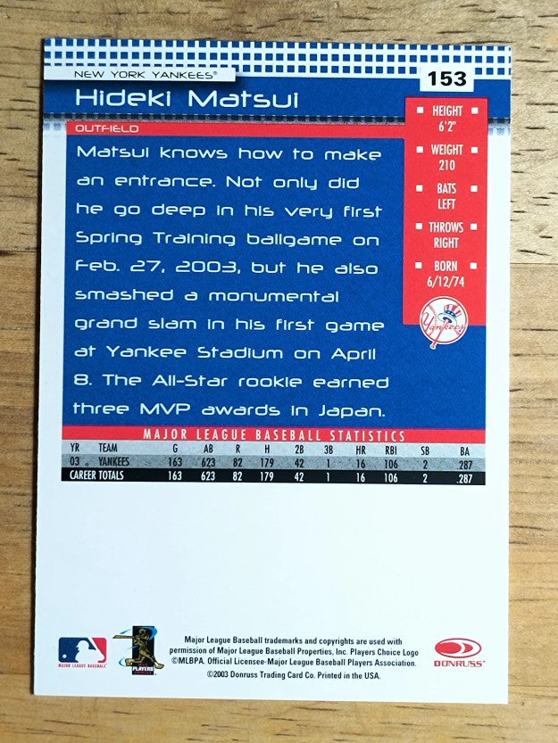2004 Donruss #153 Hideki Matsui
