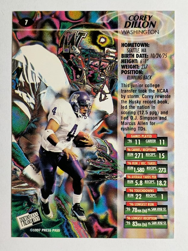 1997 Press Pass #7 Corey Dillon