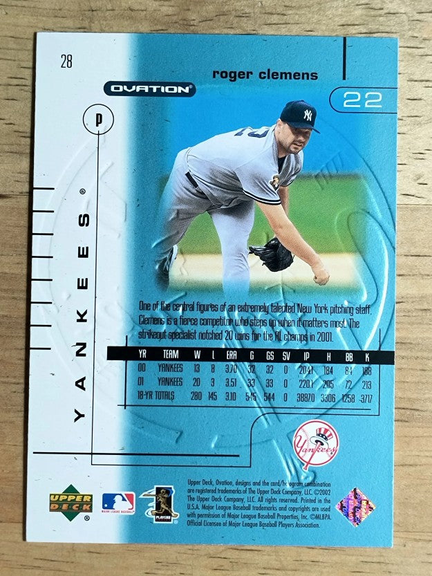 2002 Upper Deck Ovation #28 Roger Clemens