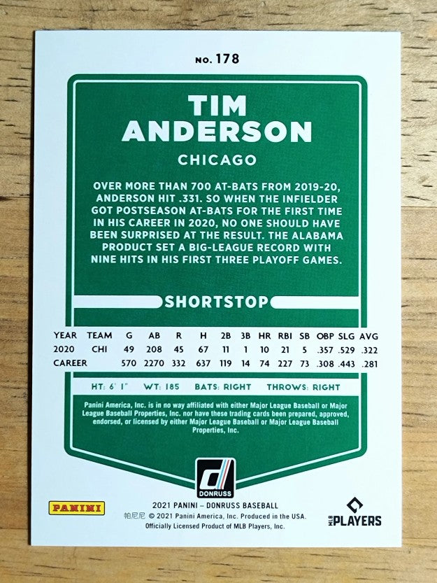 2021 Donruss #178 Tim Anderson