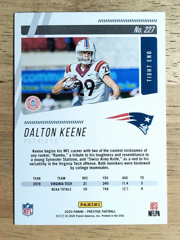 2020 Prestige #227 Dalton Keene RC