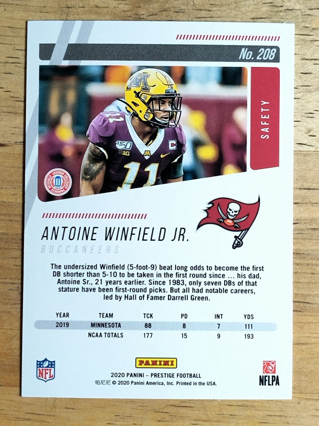 2020 Prestige #208 Antoine Winfield Jr. RC