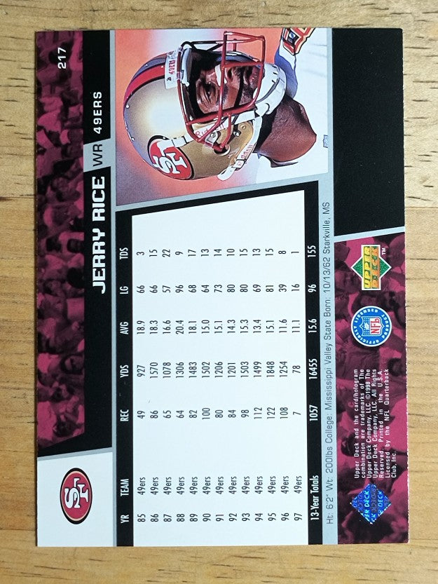 1998 Upper Deck #217 Jerry Rice