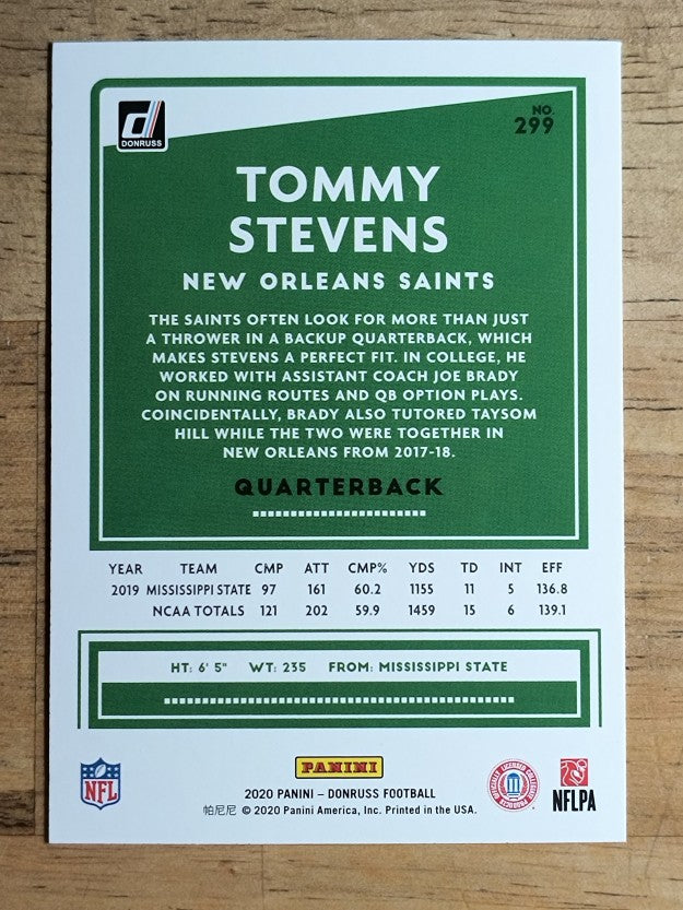 2020 Donruss #299 Tommy Stevens RC