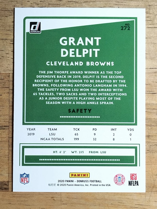 2020 Donruss #272 Grant Delpit RC