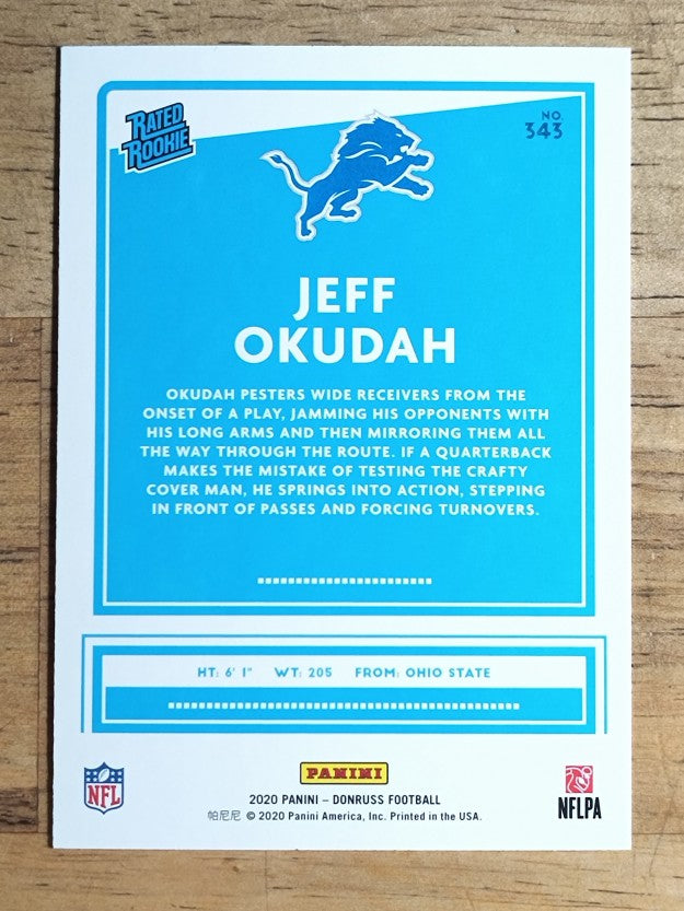 2020 Donruss #343 Jeff Okudah RR RC