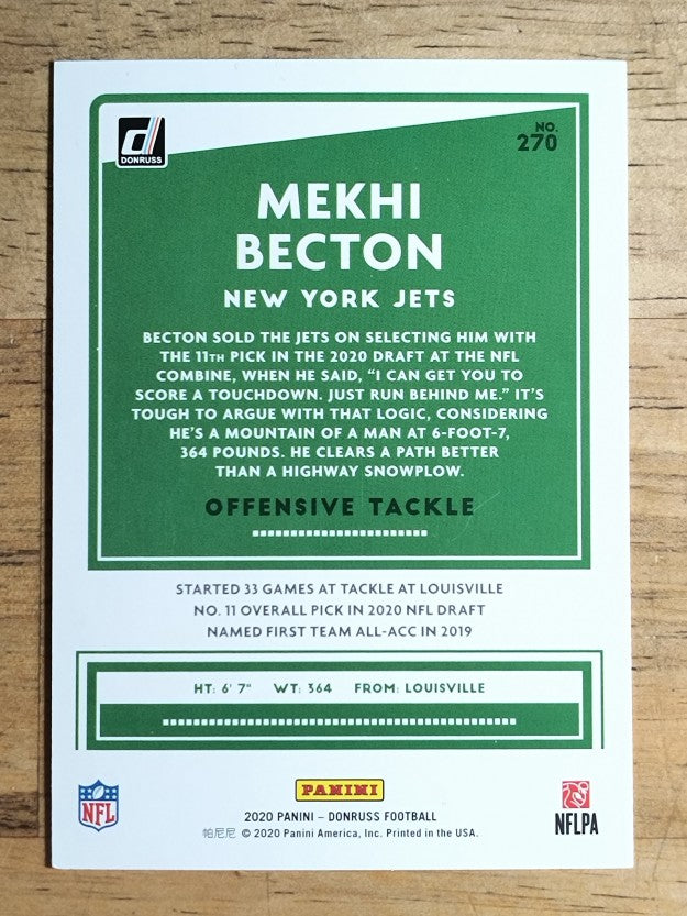 2020 Donruss #270 Mekhi Becton RC (NM)