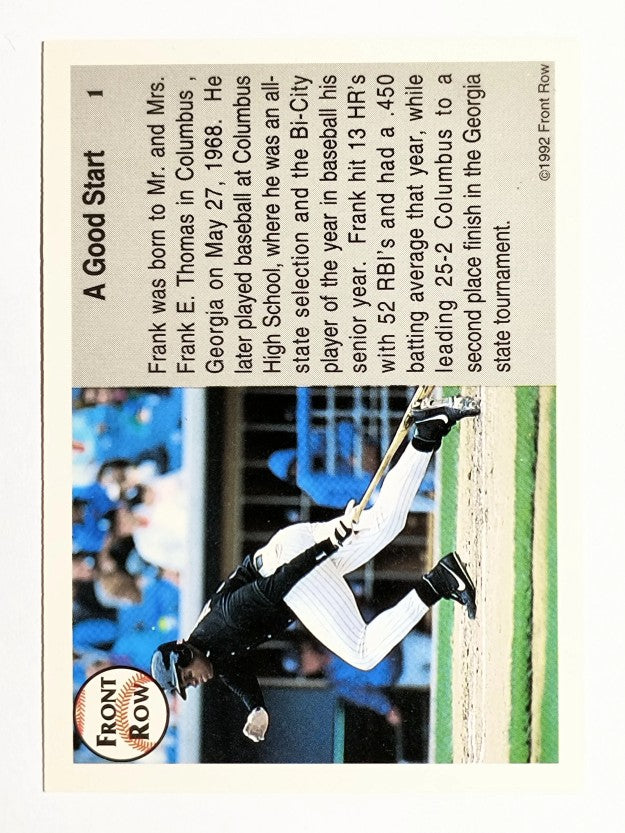 1992 Front Row Thomas #1 Frank Thomas/A Good Start