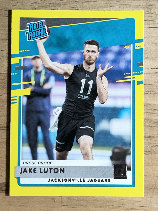 2020 Donruss Press Proof Yellow #344 Jake Luton RR