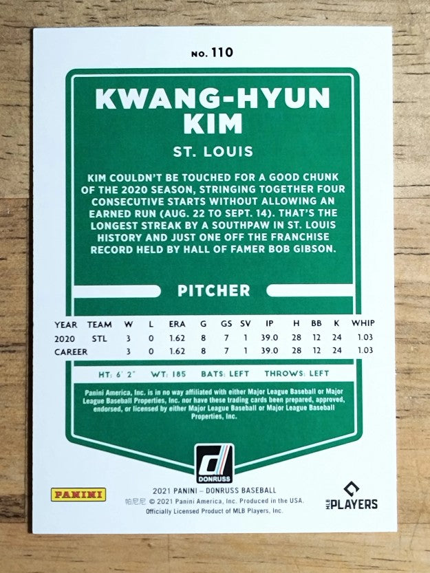 2021 Donruss #110 Kwang-Hyun Kim