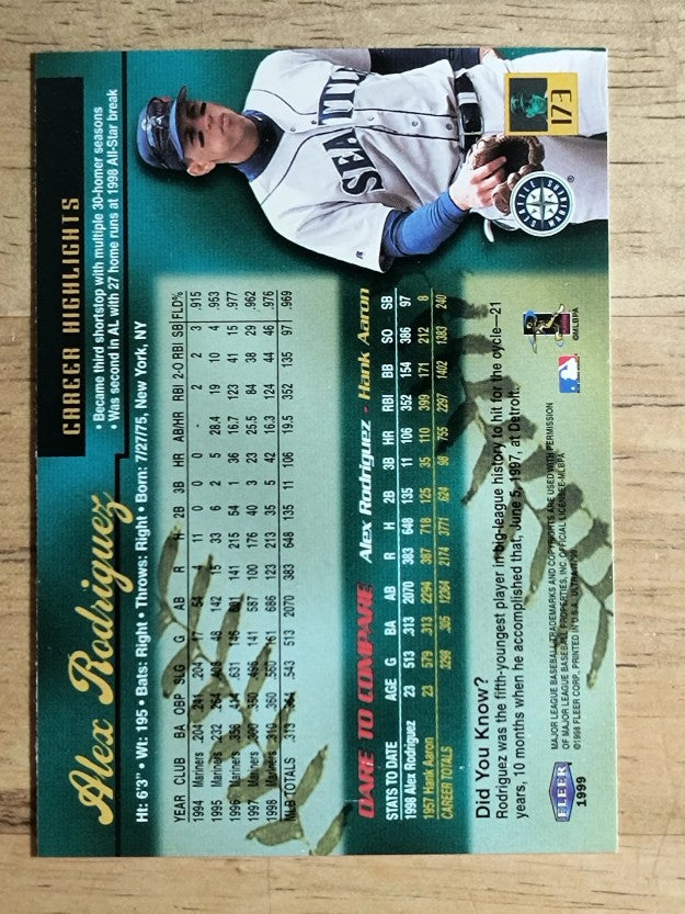 1999 Ultra #173 Alex Rodriguez