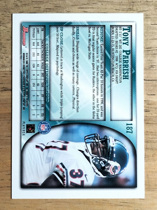 1998 Bowman #187 Tony Parrish RC