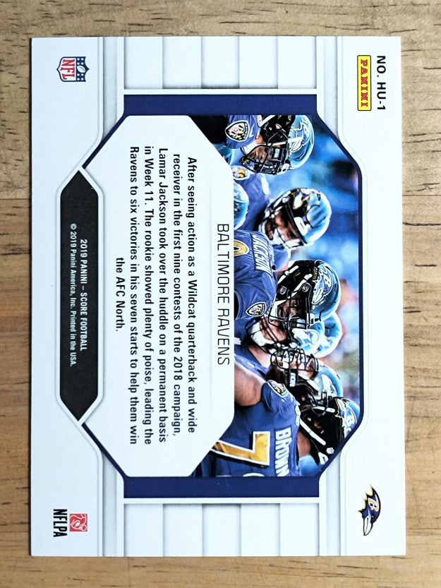 2019 Score Huddle Up Red #1 Baltimore Ravens