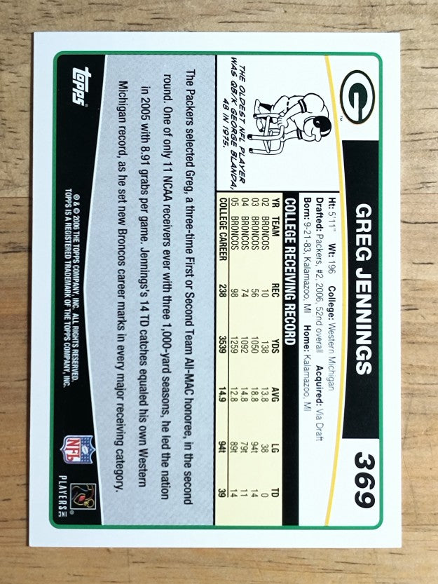 2006 Topps #369 Greg Jennings RC