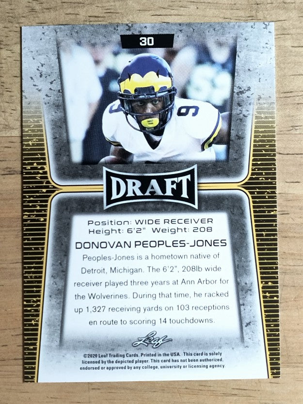 2020 Leaf Draft Gold #30 Donovan Peoples-Jones