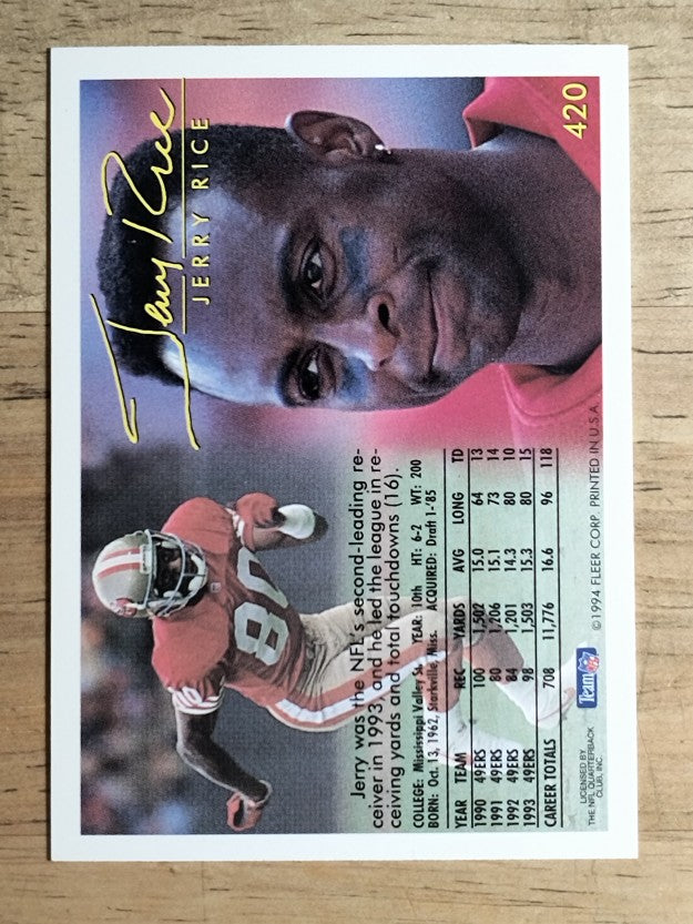 1994 Fleer #420 Jerry Rice