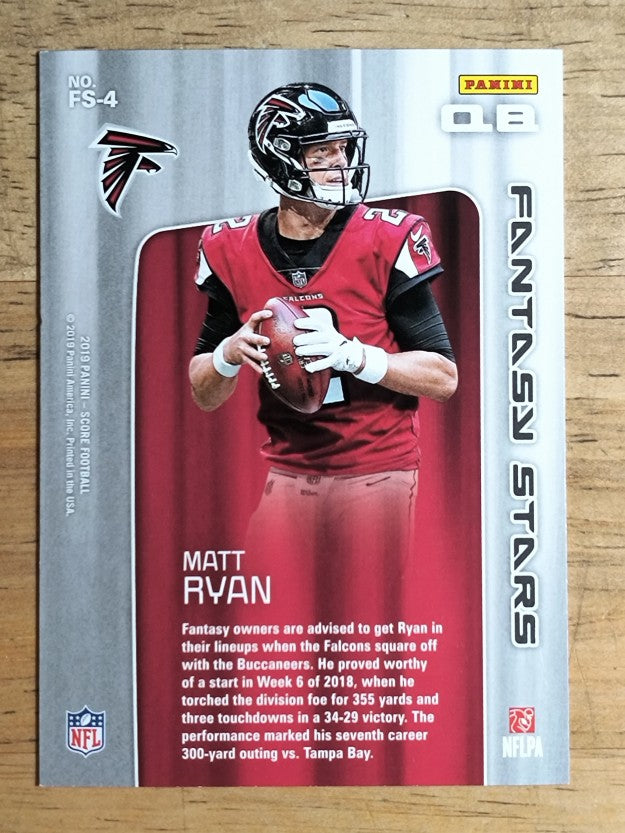 2019 Score Fantasy Stars Red #4 Matt Ryan
