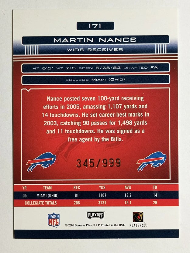 2006 Absolute Memorabilia #171 Martin Nance RC