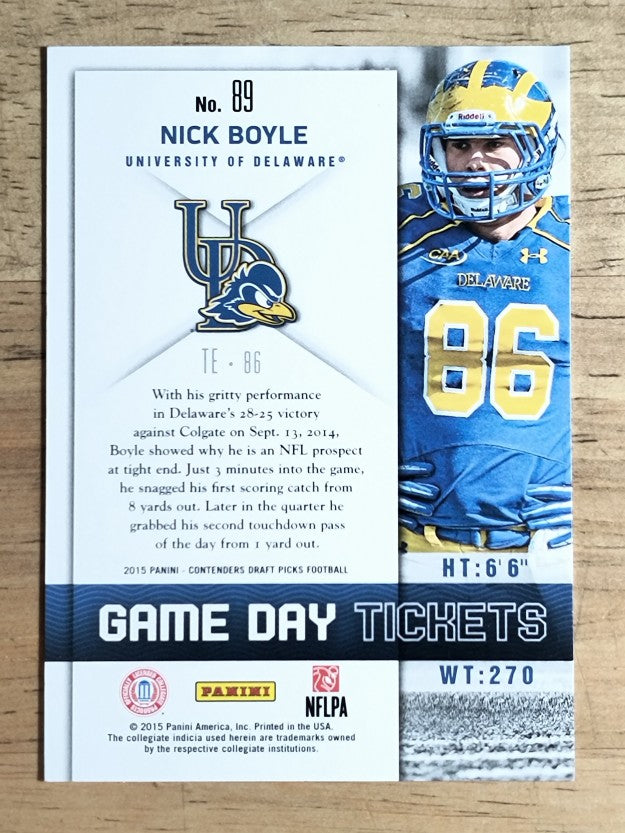 2015 Panini Contenders Draft Picks Game Day Tickets #89 Nick Boyle