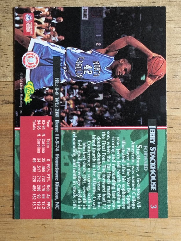 1995 Classic #3 Jerry Stackhouse