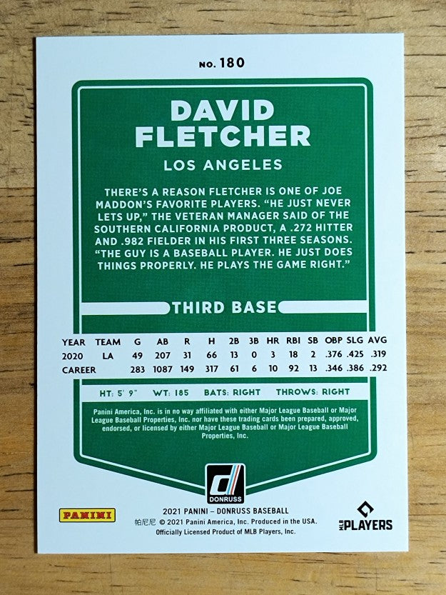 2021 Donruss #180 David Fletcher