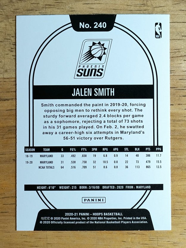 2020-21 Hoops #240 Jalen Smith RC