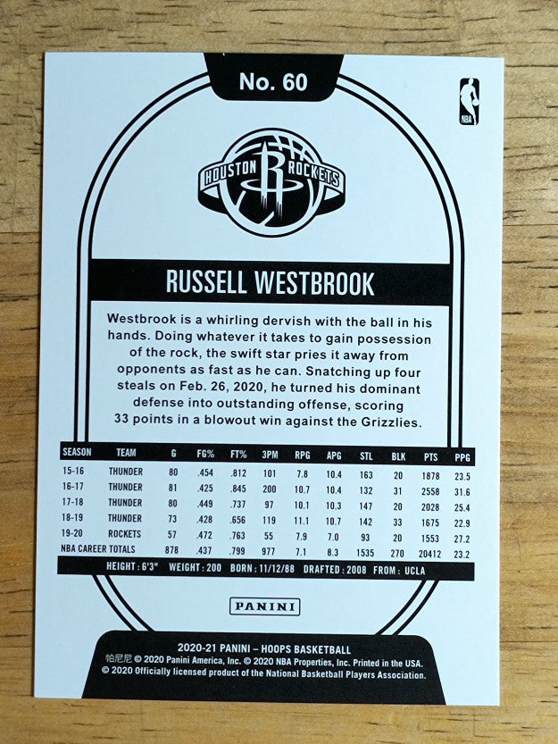2020-21 Hoops #60 Russell Westbrook