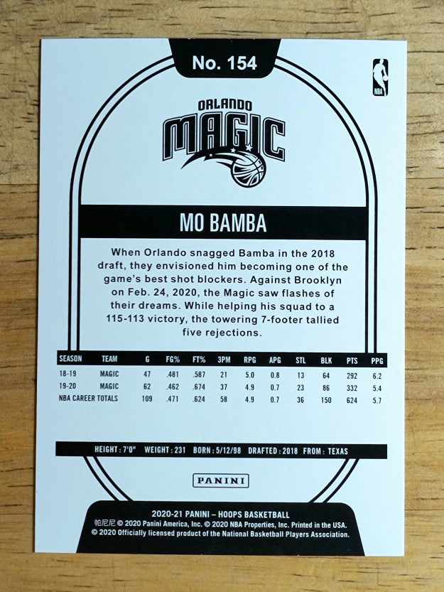 2020-21 Hoops #154 Mo Bamba