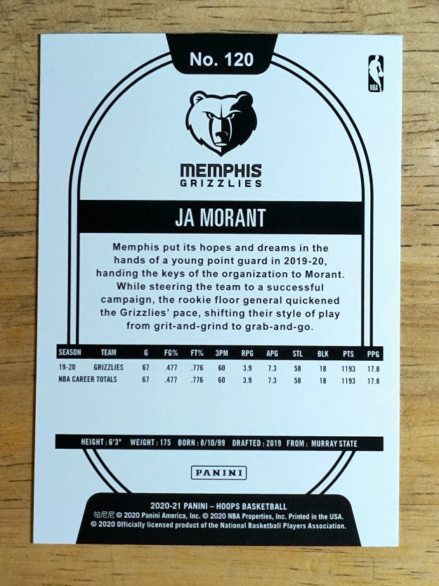 2020-21 Hoops #120 Ja Morant