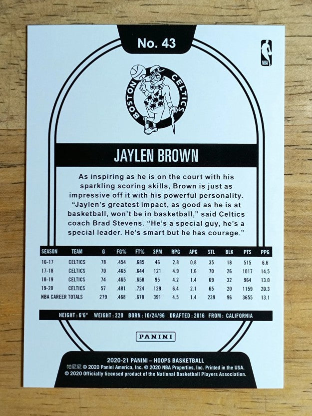2020-21 Hoops #43 Jaylen Brown