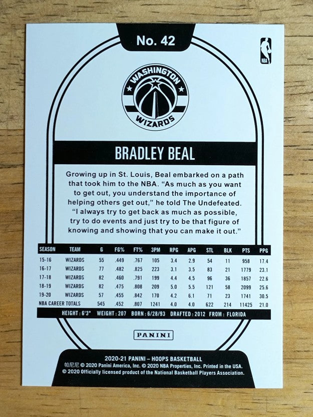 2020-21 Hoops #42 Bradley Beal
