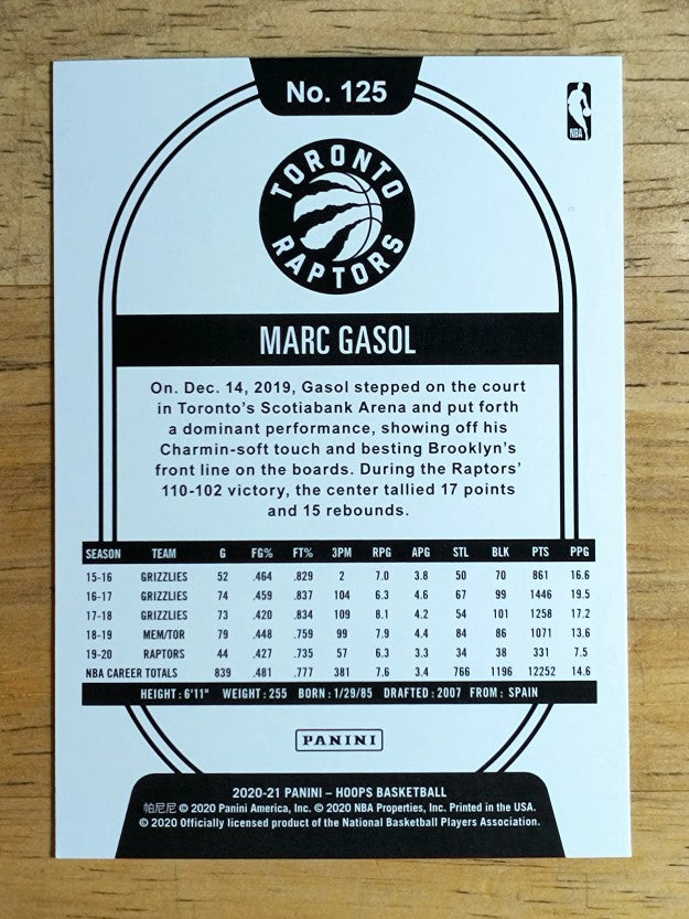 2020-21 Hoops #125 Marc Gasol