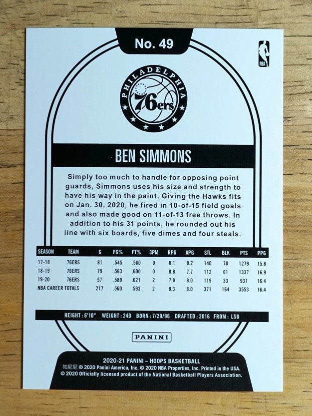 2020-21 Hoops #49 Ben Simmons