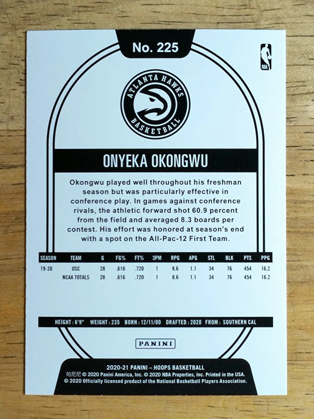 2020-21 Hoops #225 Onyeka Okongwu RC