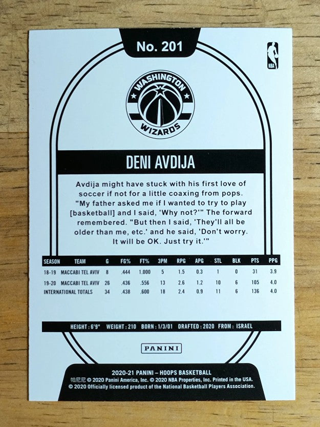 2020-21 Hoops #201 Deni Avdija RC
