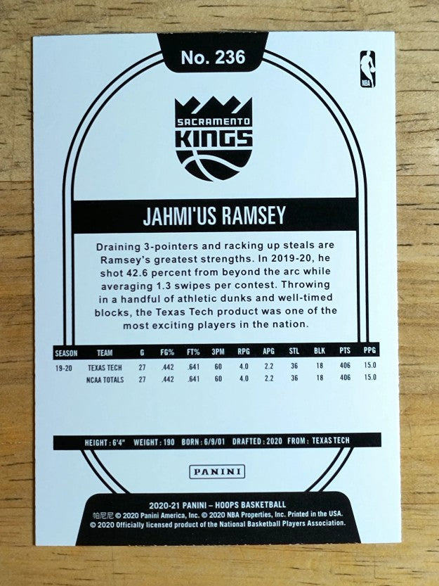 2020-21 Hoops #236 Jahmi'us Ramsey RC
