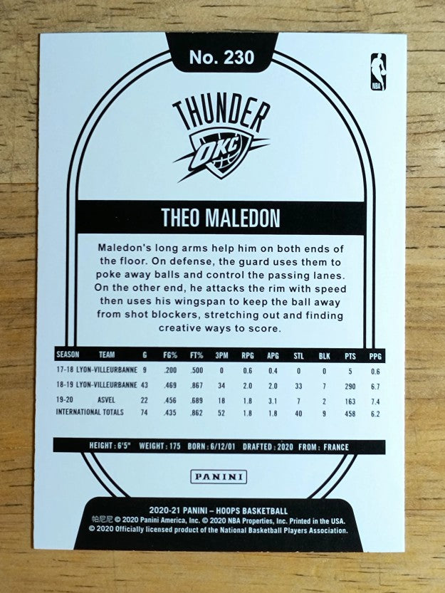 2020-21 Hoops #230 Theo Maledon RC