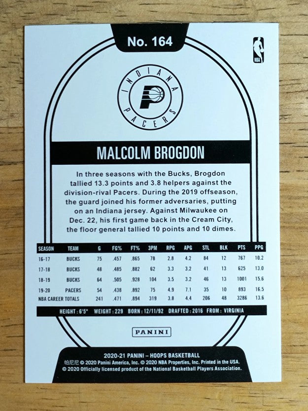 2020-21 Hoops #164 Malcolm Brogdon