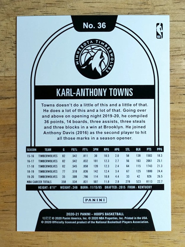 2020-21 Hoops #36 Karl-Anthony Towns