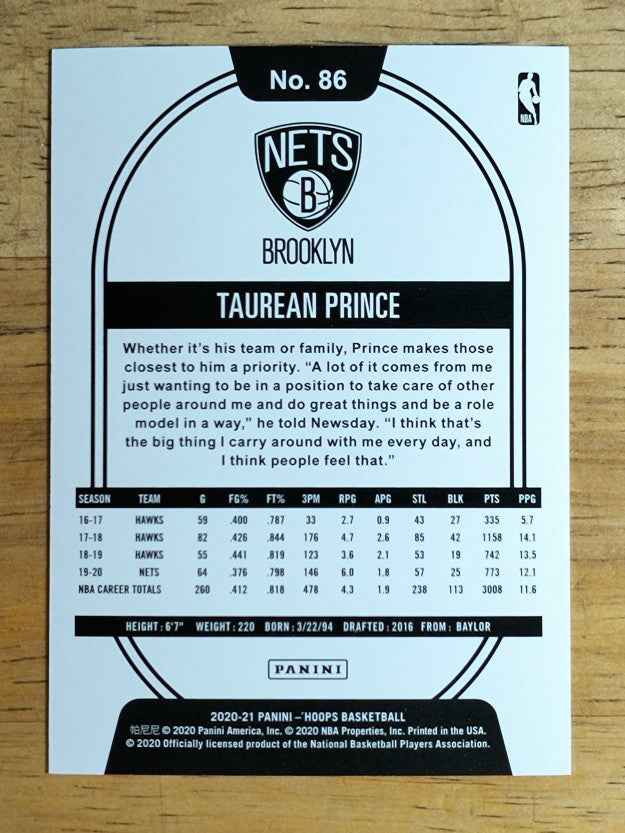 2020-21 Hoops Orange #86 Taurean Prince