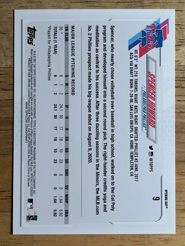 2021 Topps Opening Day #9 Spencer Howard RC
