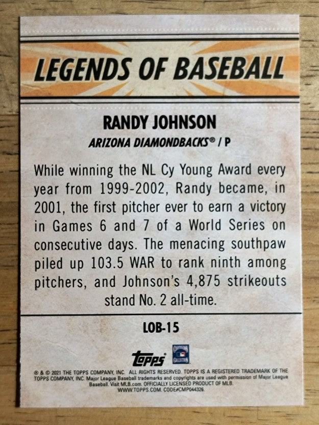 2021 Topps Opening Day Legends of Baseball #LOB15 Randy Johnson