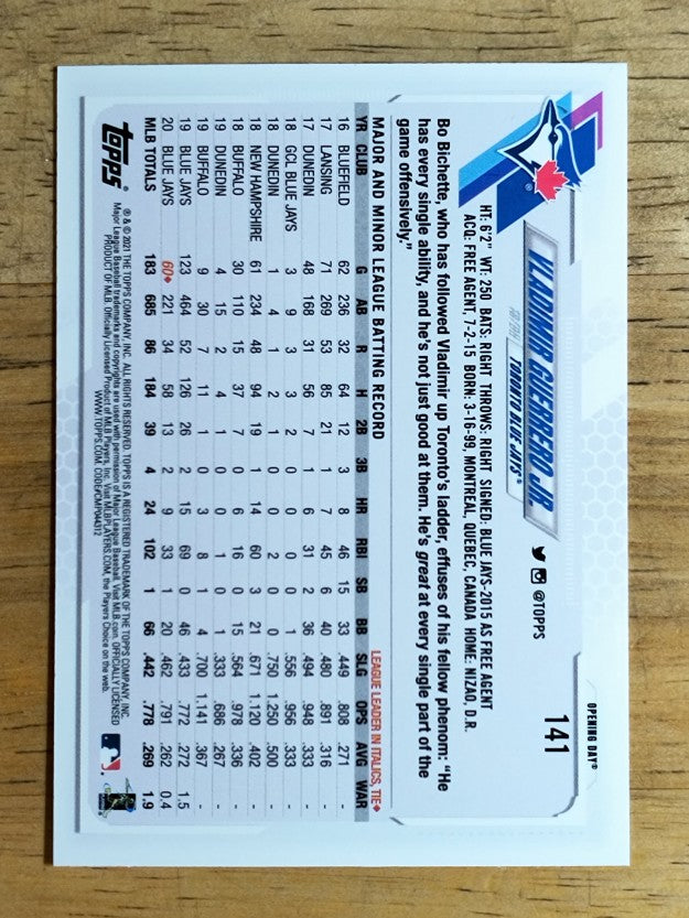 2021 Topps Opening Day #141 Vladimir Guerrero Jr.