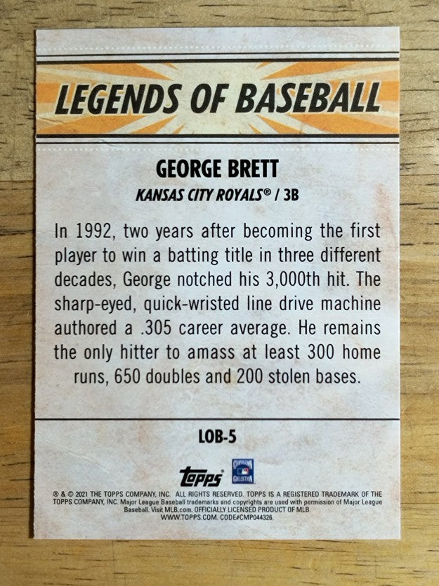 2021 Topps Opening Day Legends of Baseball #LOB5 George Brett
