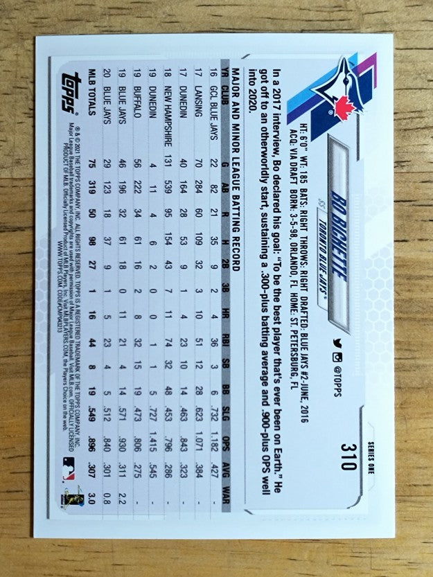 2021 Topps #310 Bo Bichette FS