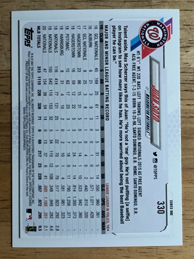 2021 Topps #330 Juan Soto