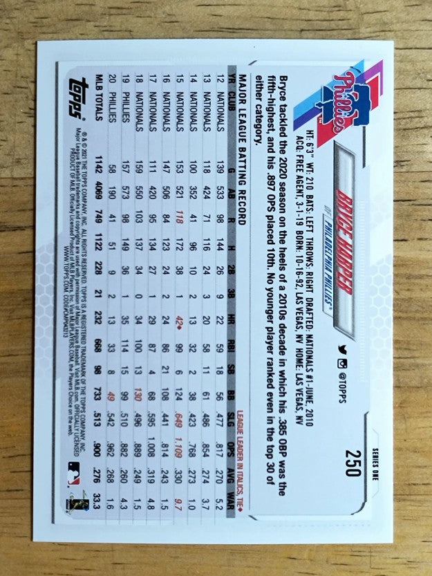 2021 Topps #250 Bryce Harper