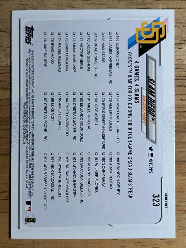2021 Topps #323 Slam Diego!/Manny Machado/Fernando Tatis Jr