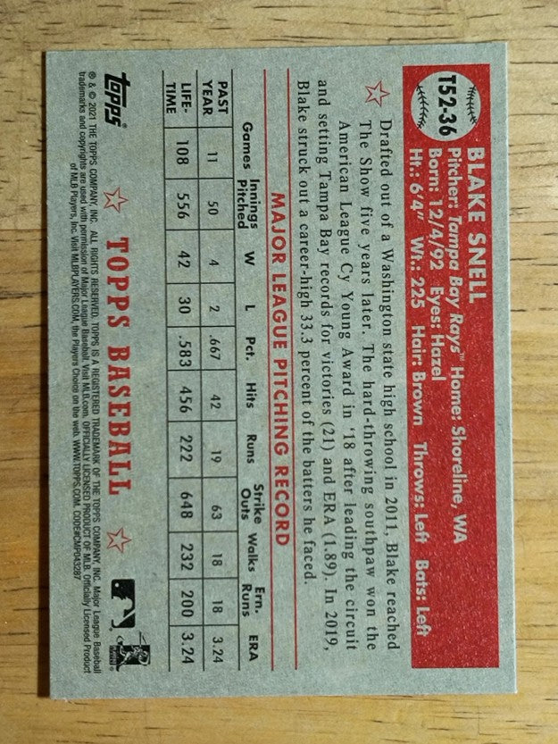 2021 Topps '52 Topps Redux #T5236 Blake Snell