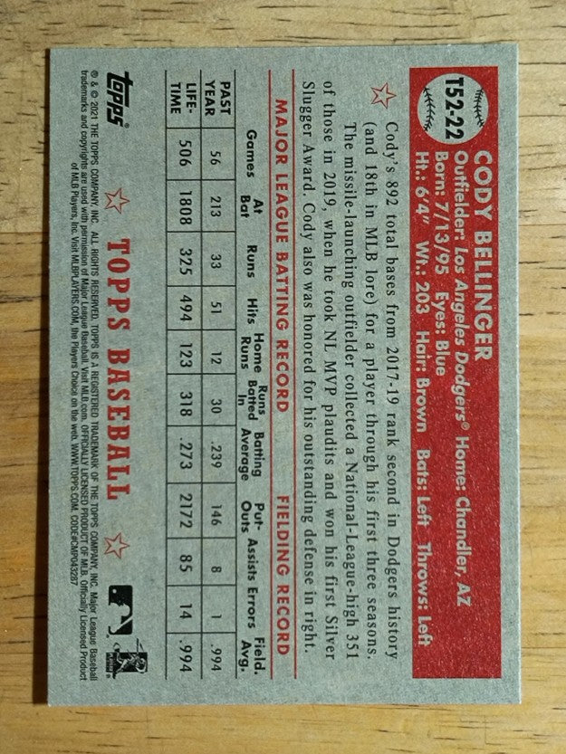 2021 Topps '52 Topps Redux #T5222 Cody Bellinger